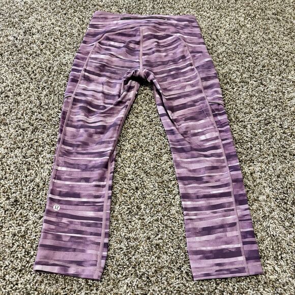 Lululemon Leggings 4 Speed Up Crop Pockets Shadowed Smoked Mulberry - Picture 2 of 11